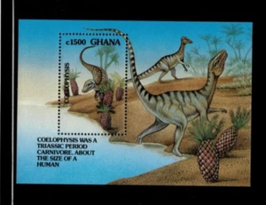 Ghana 1992 - Coelophysis Dinosaur - Souvenir Stamp Sheet - Scott #1461 - MNH - Picture 1 of 1
