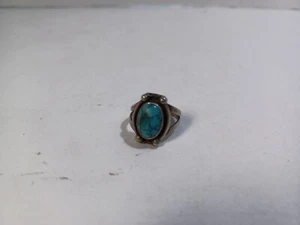 Vintage sterling silver turquoise Navajo signed men ring size 7.5 by Ben S. - Picture 1 of 5