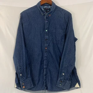 Colours & Sons Men's Blue oxford long sleeve Shirt SZ XL Embrace The Detours - Picture 1 of 16