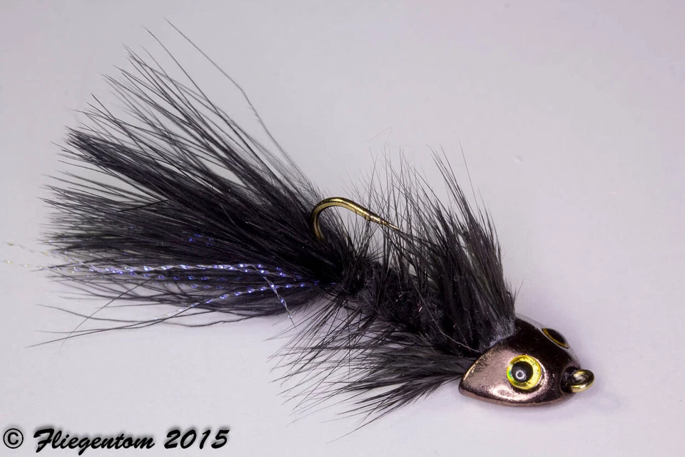 Fliegentom Streamer 3 Stück Wooley Bugger Koppe - schwarz - Bild 1 von 1