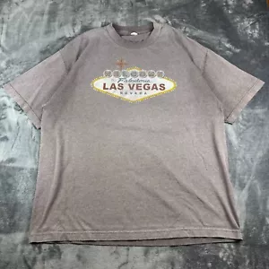 Vintage Las Vegas Nevada T-Shirt Gray XL Welcome Sign Souvenir Graphic Tee USA - Picture 1 of 8