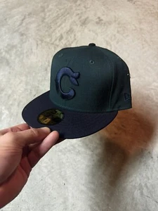 New Era 59Fifty MLB Cleveland Indians Throwback Logo Fitted Hat Size 7 7/8 - Picture 1 of 5