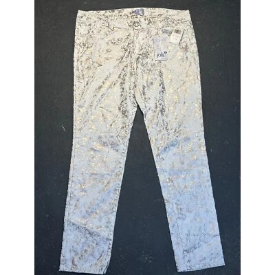 Jolt Gold Metallic Print Jeans Straight Legs y2k 90's Teen Girls Size 13 NWT - Image 1 of 4