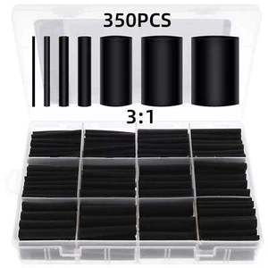 Kit de tubos termorretráctiles 350 piezas relación 3:1 adhesivo forrado grado marino envoltura negro - Imagen 1 de 6