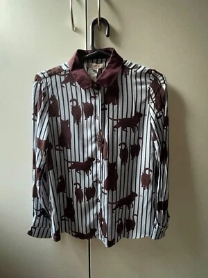 Camisa Paul & Joe Hermana Gatos Talla 0 Azul Marrón Rayas Viscosa Foto 1 de 4