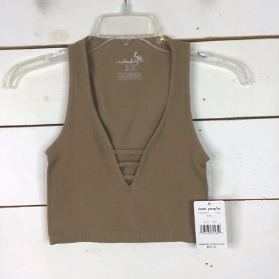 Nuevo Pullover Free People Cuello Enrejado Brami Desnudo Marrón Para Mujer M/L Foto 1 de 4