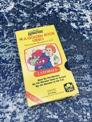 My Pet Monster A Golden Book Video 3 Stories VHS, Vintage With Case Doll Collect - Image 1 of 4