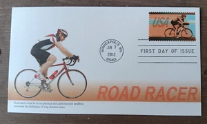 2012 CYCLING ROAD RACER FLEETWOOD CACHET FDC UNADDR - Picture 1 of 1