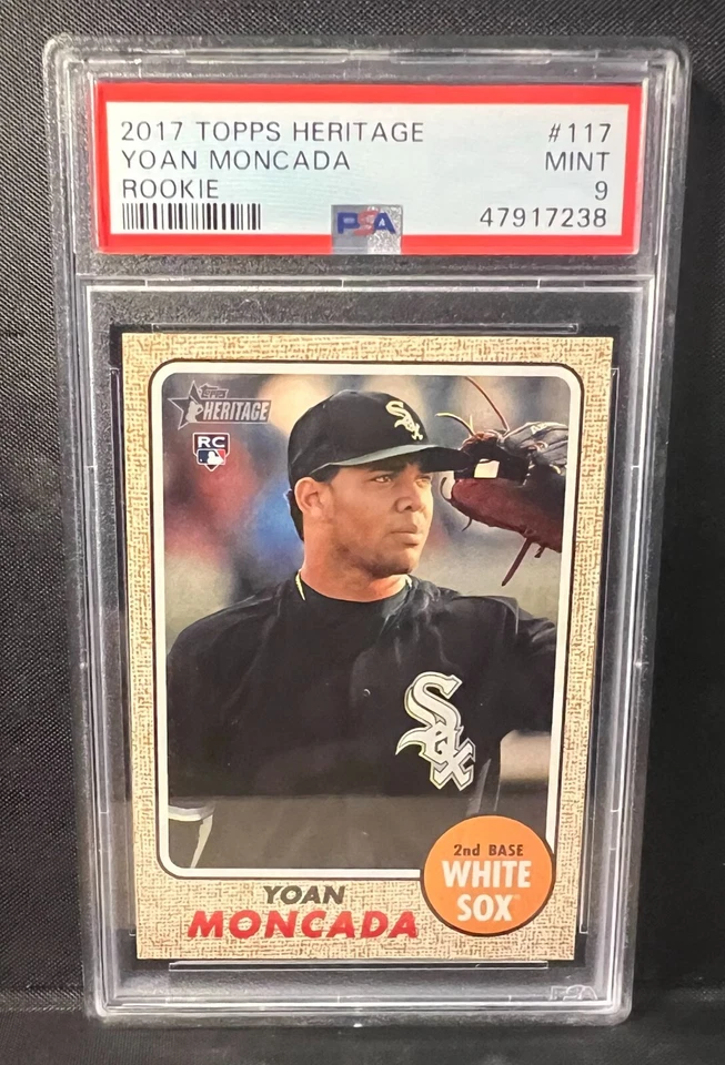 2017 Topps Heritage #117 Yoan Moncada PSA 9 MINT RC Rookie SP Chicago White Sox - Image 1 of 1