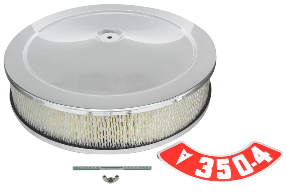 14 x 3 хромированный воздухоочиститель в сборе с наклейкой 350-4BBL Firebird GTO Grand Prix - Изображение 1 из 3