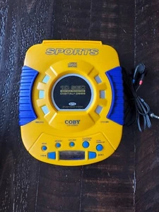 Vintage Coby Portable CD Player Sports CX-CD555 Blue Yellow 1998 works -w/video - Picture 1 of 9