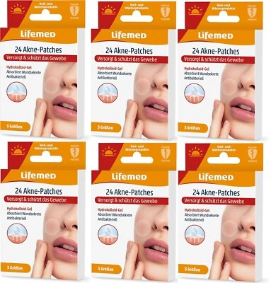 144 x Akne-Patch Akne Pflaster transparent Pickel Pflaster 3 Größen Lifemed
