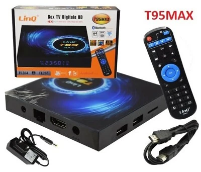 BOX TV DIGITALE HD ANDROID 10.0 LINQ T95MAX - Immagine 1 di 4