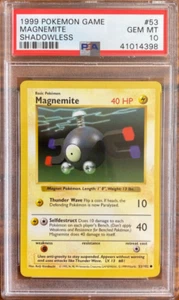 1999 Pokémon Base Set Unlimited Shadowless MAGNEMITE 52/102 - PSA 10 GEM MINT - Picture 1 of 1