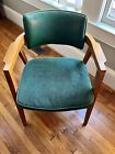 1960S Jens Risom Style Mcm Mid-Century Solid Walnut Lounge Chair, W.H. Gunlocke