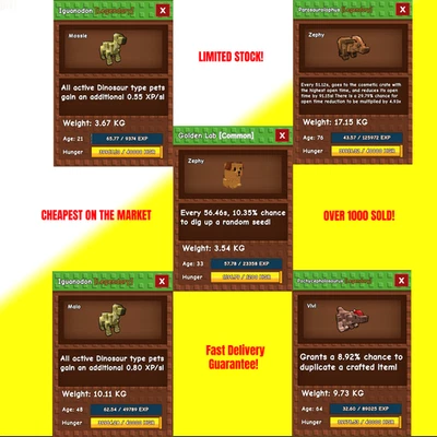 GROW A GARDEN 🟢🌳 ROBLOX Cultiva un Jardín 🐶 Mascotas envejecidas al azar: 20,30,45,60,75 ✅MÁS BARATO🚀Rápido 🚚