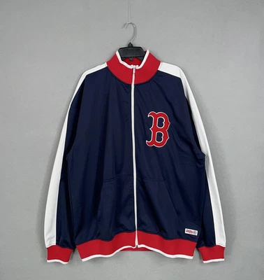Chaqueta de los Medias Rojas de Boston para Hombres 2XL Azul Marino Rojo MLB Béisbol Cremallera Completa Calentamiento de Pista Foto 1 de 4