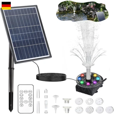 Solarbrunnen mit 7W Panel | 5000 mAh Batterie | 10 Fontänenstile - Bild 1 von 4