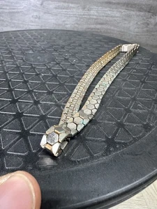 Tarnished Crown Trifari Alfred Philippe 15 Silver Tone Honeycomb Necklace Choker - Picture 1 of 15