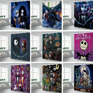 Vibrant And Colorful The Nightmare Before Christmas Shower Curtain With Hooks - Picture 1 of 18