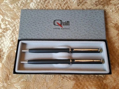 Conjunto de caneta e lápis mecânico Cargill Seed Quill na caixa publicidade vintage - Imagem 1 de 4