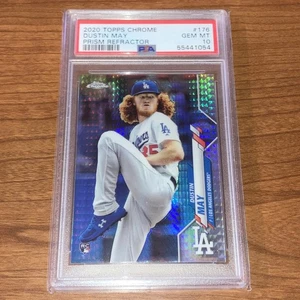 2020 Topps Chrome Dustin May Prism Refractor Graded PSA 10 GEM MT #176 Rookie RC - Bild 1 von 2