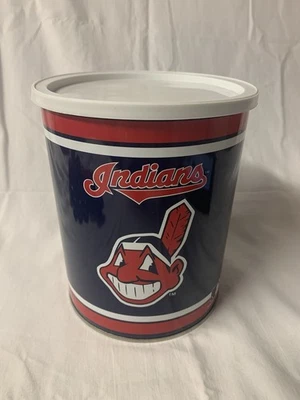 Cleveland Indians 8” Tin With Lid - Image 1 of 4