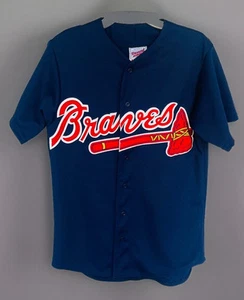 Vntg-Atlanta Braves Majestic diamond collection Jersey SZ-M blue/red authentic - Picture 1 of 8