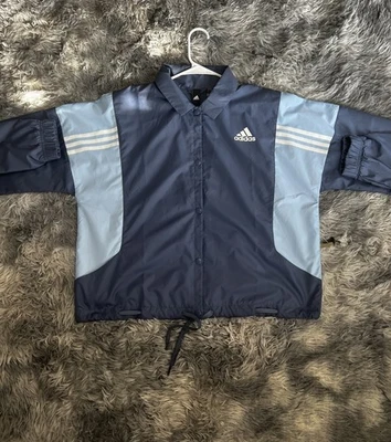Chaqueta de Entrenadores Adidas Originales Blanca 3 Rayas Nueva sin Etiquetas en Doble Azul Prendas para el torso Precio de venta sugerido por el fabricante $65 Foto 1 de 4