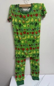 Little Sleepies Youth 12/14 Fruit Veggie Pajama Set Bamboo Viscose Green Unisex - Picture 1 of 5