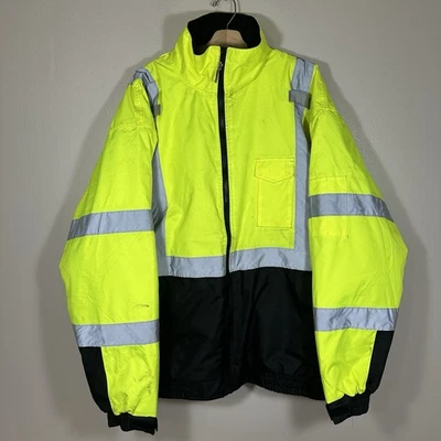 Ergodyne BE TENACIOUS WORK GEAR Size 4XL Reflective Quilted Coat Inset Hood Zip - Image 1 of 4