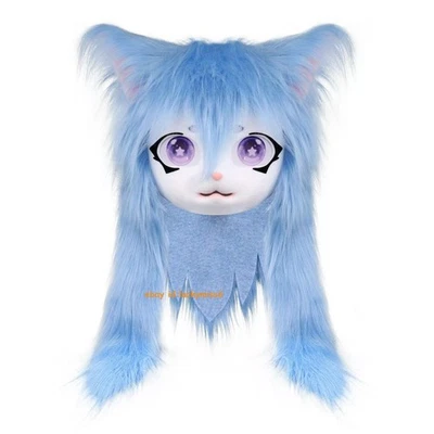 Furry Beast Head finished product Wearable headgear Cute Lolita Cat Head Ear 1PC - Image 1 of 4