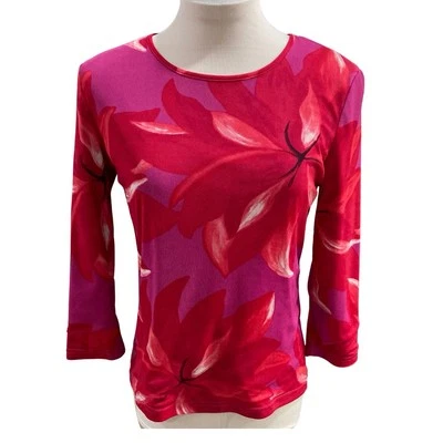 Camisa para mujer Y2K Top de malla floral manga 3/4 rosa talla S Phoebe Lorelai caprichosa Foto 1 de 4