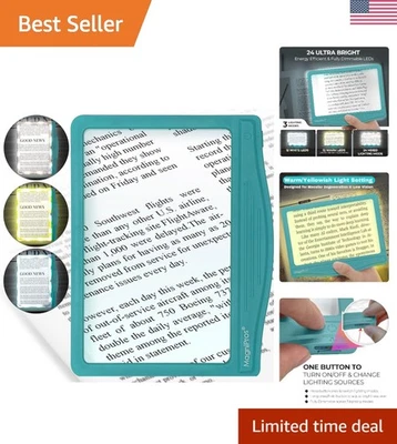 Teal 5X LED Magnifier with 3 Color Lighting & Anti-Glare Lens for Eye Comfort - Imagem 1 de 4