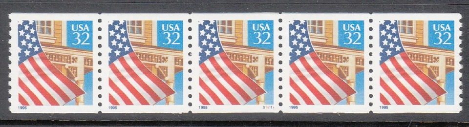 USA PNC SC# 2914 FLAG $0.32 W. A.MNH - PL# S11111 SMOOTH TAG - Image 1 of 1