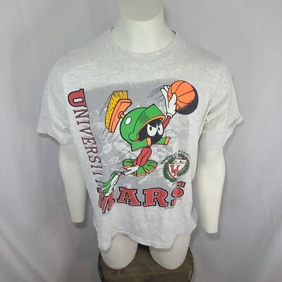 Vintage Marvin The Martian Basketball Mars Graphic Tshirt Gray sz XL 1991 AS-IS - Image 1 of 4