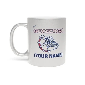 Taza Metálica Gonzaga Bulldogs NOMBRE PERSONALIZADO (Elige Tu Nombre) (Plata) - Imagen 1 de 5