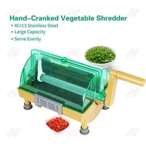 Vegetable Shredder Hand Crank Manual Chilli Scallion Seasoning Garlic Cutter - Picture 1 of 14