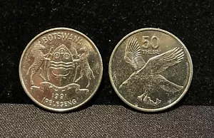 BOTSWANA 50 Thebe 1991, Original Lustrous UNC Uncirculated BU, Large Coin KM:7a - Picture 1 of 1