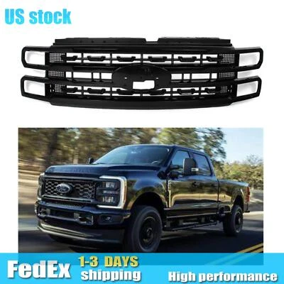 Front Grille Platinum Style For 2023-2024 Ford F250 F350 Super Duty Gloss Black - Image 1 of 4