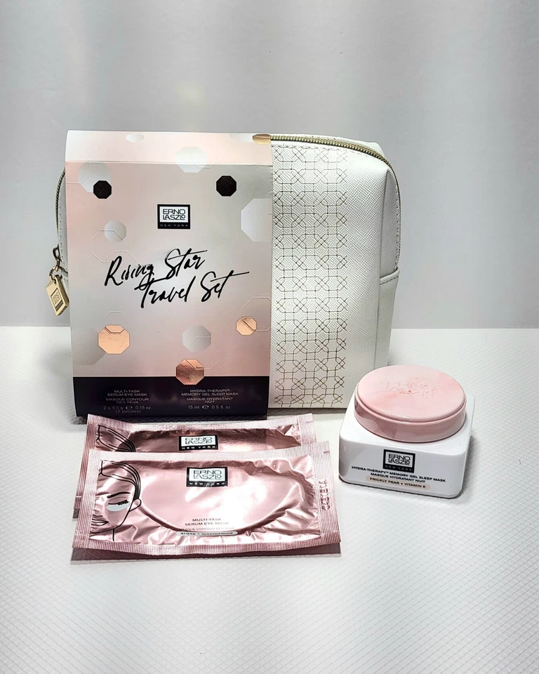 JUEGO DE VIAJE RIDING STAR SUERO MULTITAREA MÁSCARA DE OJOS HIDRATERAPIA GEL DE MEMORIA Y BOLSA Foto 1 de 2