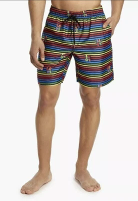2xist PRIDE CATALINA SWIM SHORT LOVE Wins Rainbow Stripe GRAN TRAJE DE BAÑO NUEVO CON ETIQUETAS Foto 1 de 2