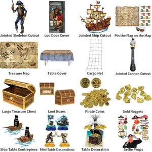 PIRATE & PIRATE SHIP THEME DECORATIONS - PARTYWARE COMPLETE SELECTION - Picture 1 of 17