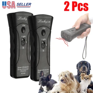 2x Ultrasonic Anti-Dog Barking Device Dog Training Deterrent Silencer Repeller - Picture 1 of 12
