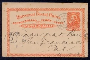 NEUFUNDLAND 1900 QV 2c PC NACH KALIFORNIEN - Bild 1 von 1