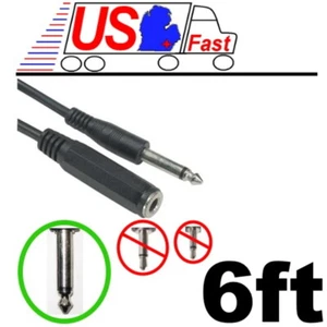 Lote 10pk 6 pies mono 1/4" macho~hembra extensión guitarra/PA/cable de micrófono/cable/cable, 6,35 mm - Imagen 1 de 1