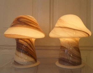 2 Pilz Lampen Paar Fischer Leuchten 0871 mushroom 70er Vintage - Bild 1 von 12
