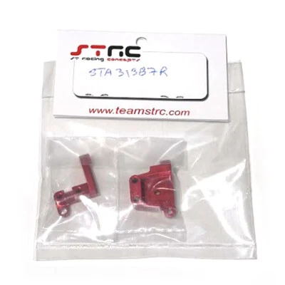 NEW STRC Aluminum Front Servo Mount Brackets (2) Red for SCX10 II - Image 1 of 3