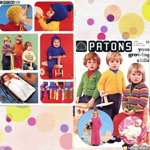 Patons Knitting Pattern Book 519. Children Baby Layette Cardigans Socks Dressing - Picture 1 of 3