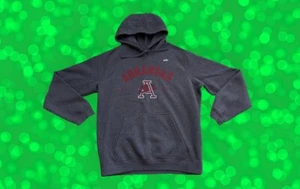 Vintage Nike Charcoal Gray Arkansas Razorbacks Hoodie Sweatshirt Men's Size M - Picture 1 of 5